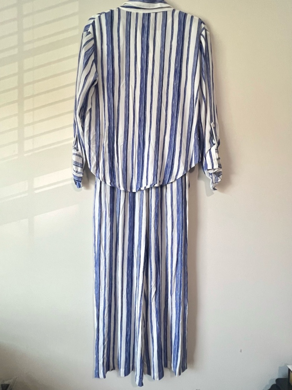 Chico's Guacho Blue and White Striped 2 Piece Jumpsuit - Picture 5 of 16
